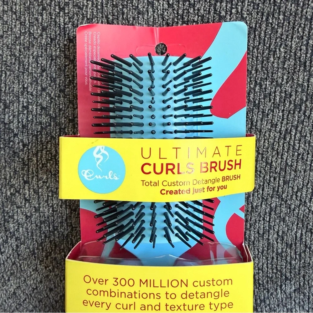 Curls Ultimate Detangler Hair  BrushBlue/Yellow Lightweight All Hairtypes- NWT